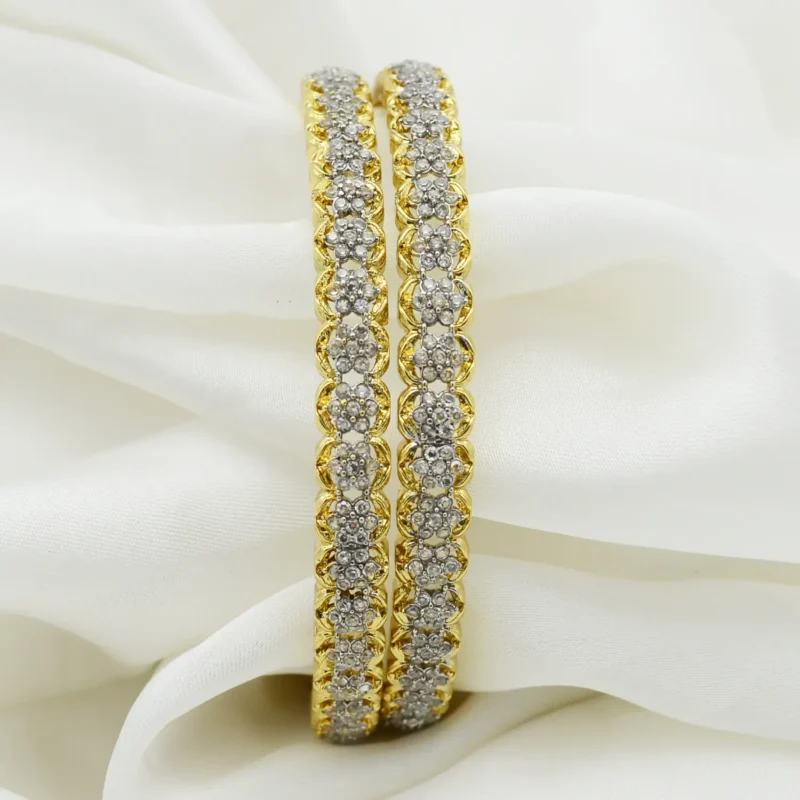 Gold Polish Zircon Bangles - Image 2