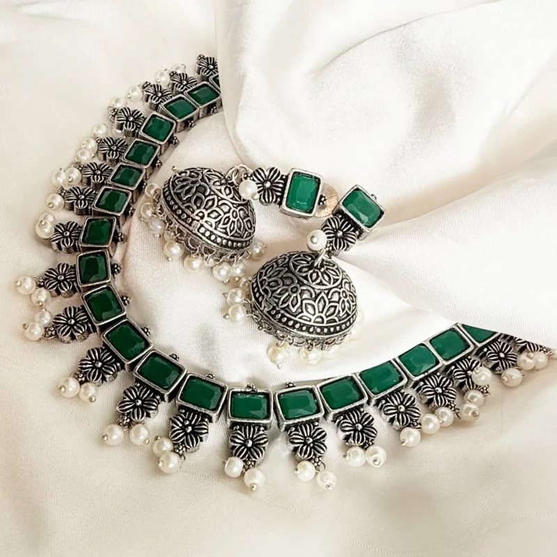 Oxidized German Silver Statement Choker Set Article 1 - Image 2