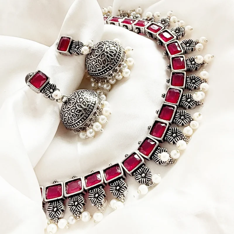 Oxidized German Silver Statement Choker Set Article 2