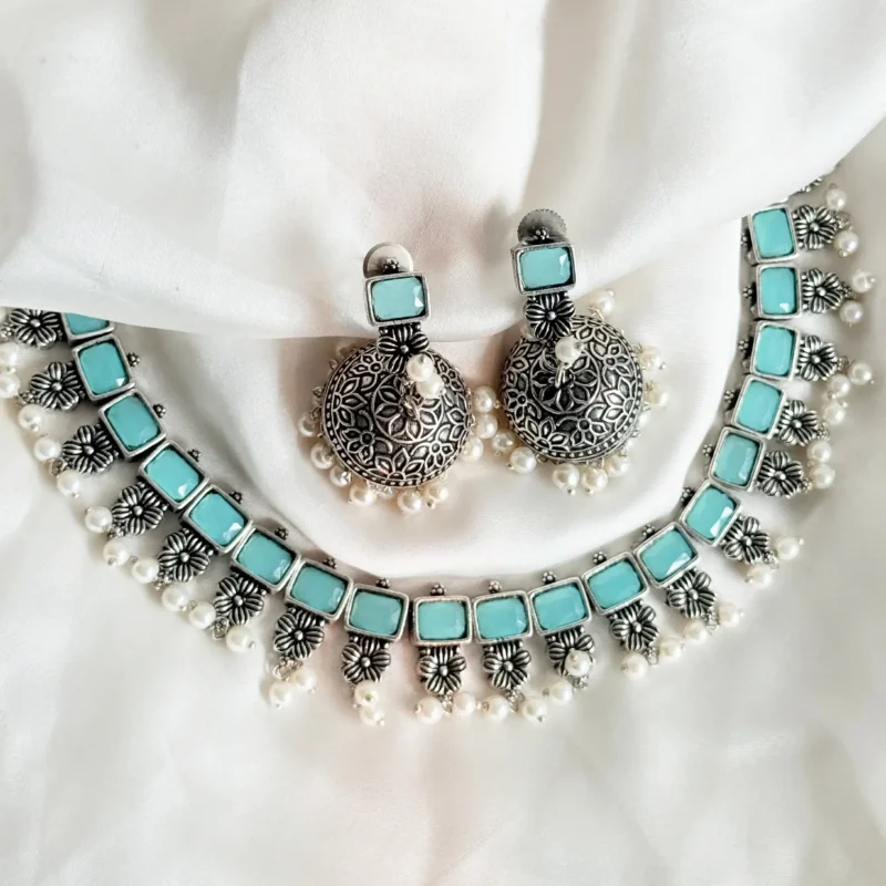 Oxidized German Silver Statement Choker Set Article 4