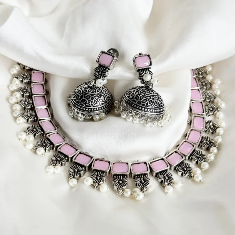 Oxidized German Silver Statement Choker Set Article 5