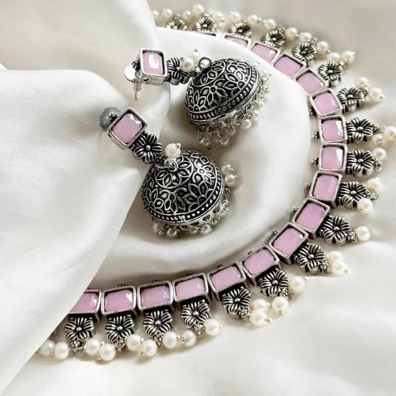 Oxidized German Silver Statement Choker Set Article 5 - Image 2