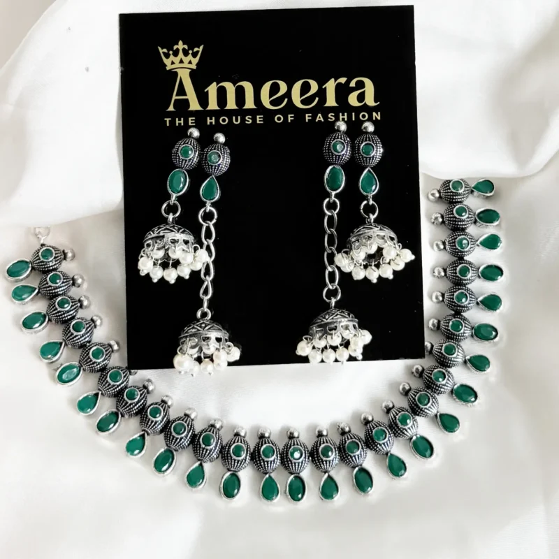 Oxidized German Silver Statement Choker Set Article 8