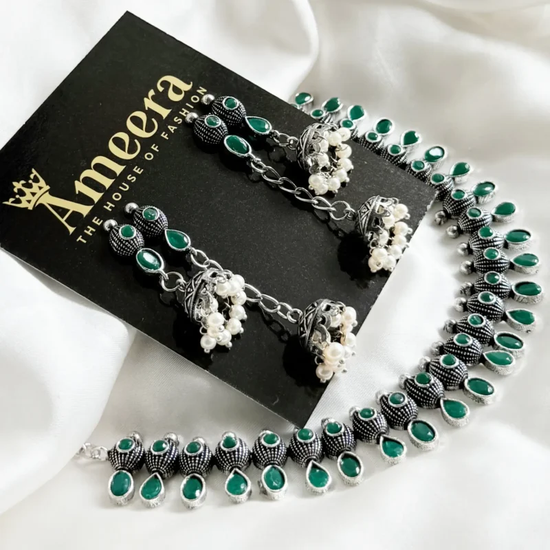 Oxidized German Silver Statement Choker Set Article 8 - Image 2