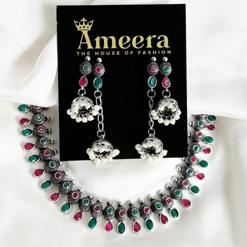 Oxidized German Silver Statement Choker Set Article 9