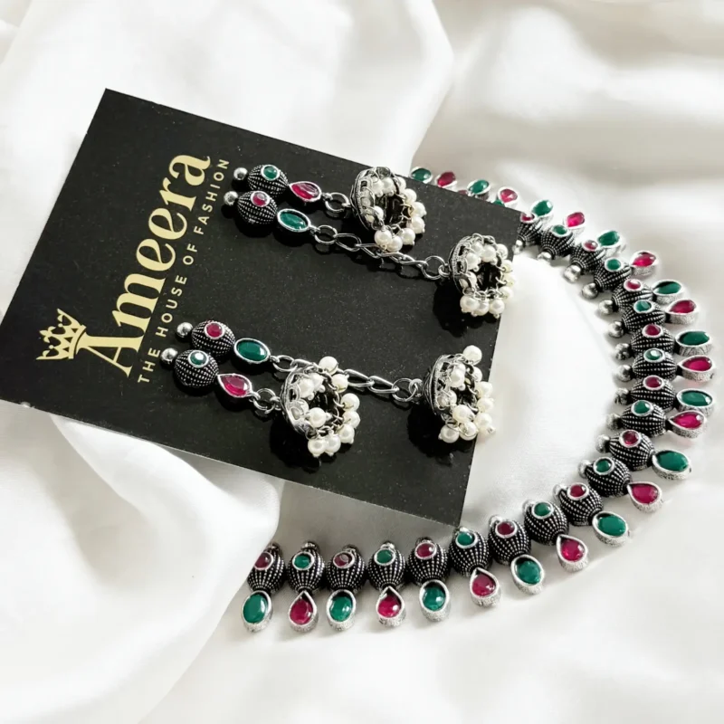 Oxidized German Silver Statement Choker Set Article 9 - Image 2