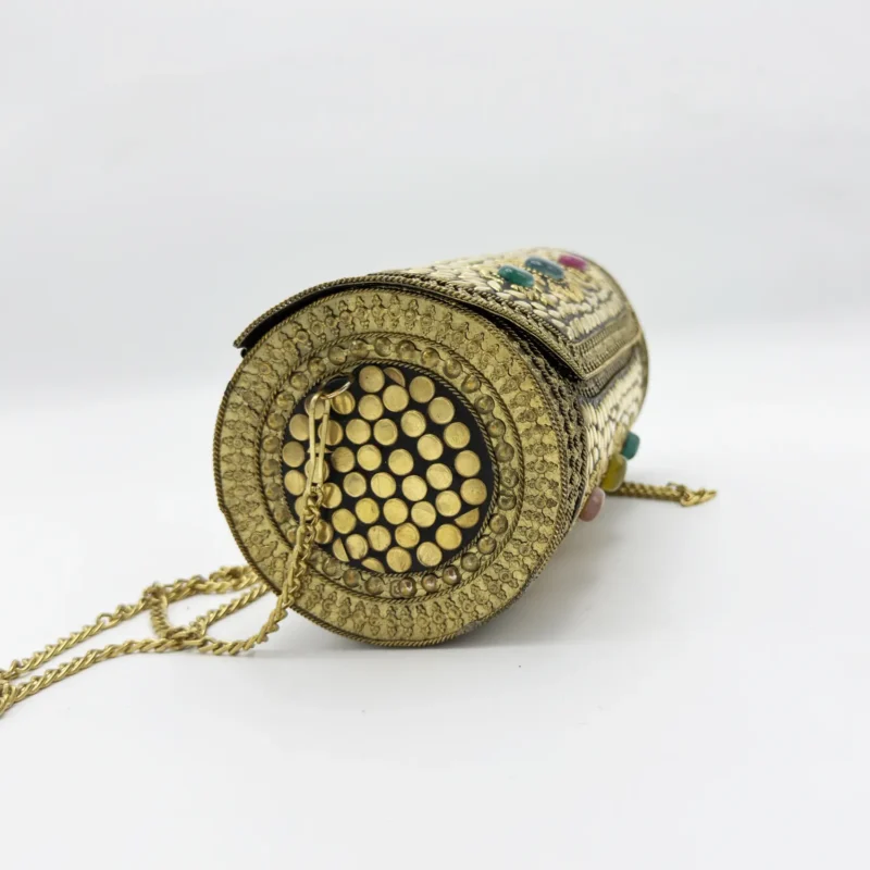 Antique Handcrafted Metal Cylinder Shape Clutch Article 3 - Image 2