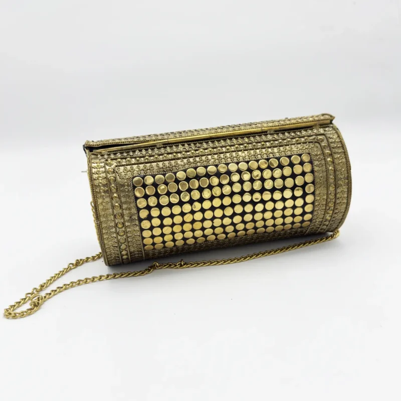 Antique Handcrafted Metal Cylinder Shape Clutch Article 3 - Image 3
