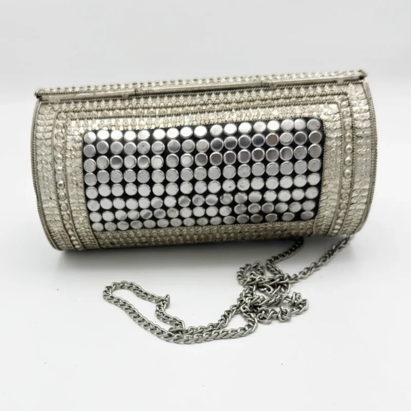 Antique Handcrafted Metal Cylinder Shape Clutch Article 4 - Image 3
