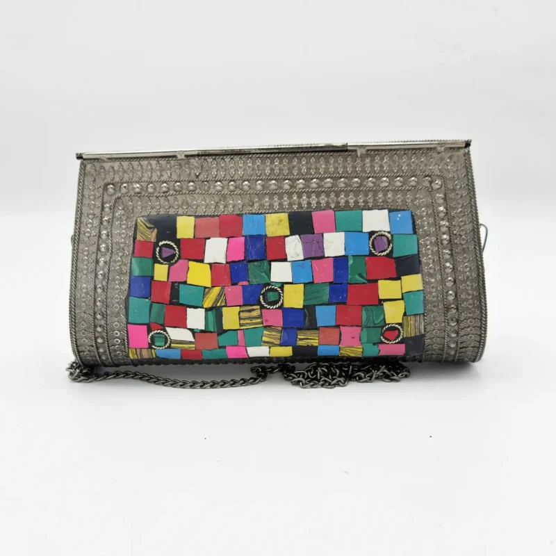 Antique Handcrafted Mosaic Metal Clutch Article 19 - Image 2