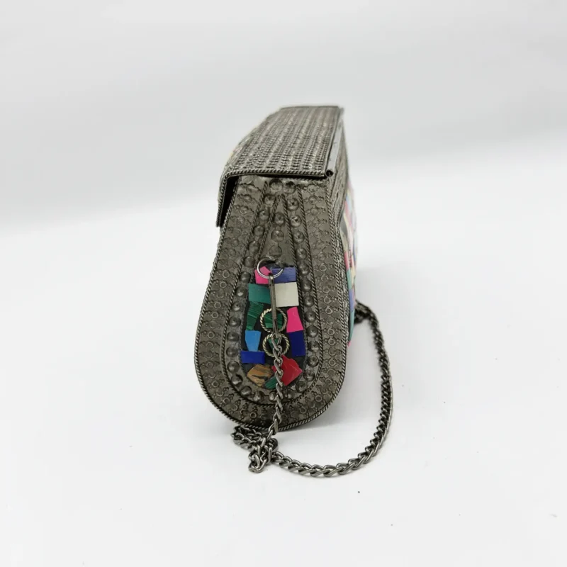 Antique Handcrafted Mosaic Metal Clutch Article 19 - Image 3