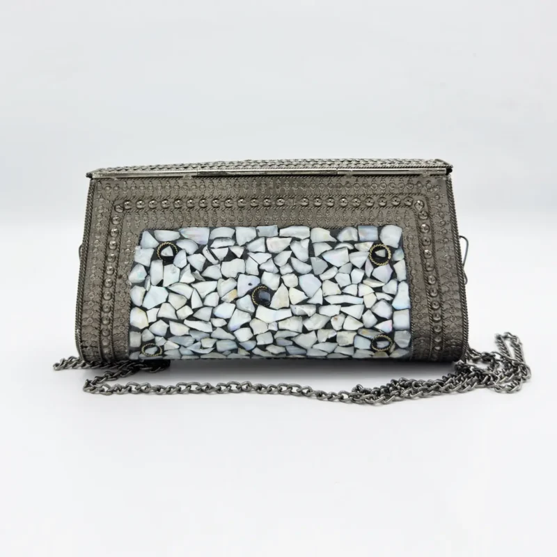 Antique Handcrafted Mosaic Metal Clutch Article 20 - Image 2