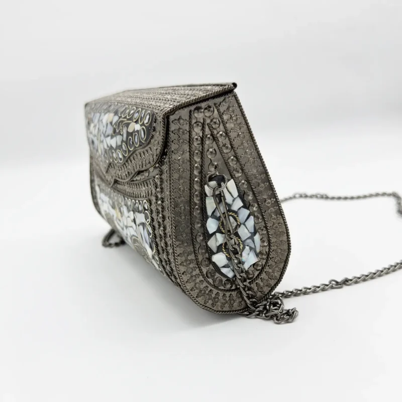 Antique Handcrafted Mosaic Metal Clutch Article 20 - Image 3