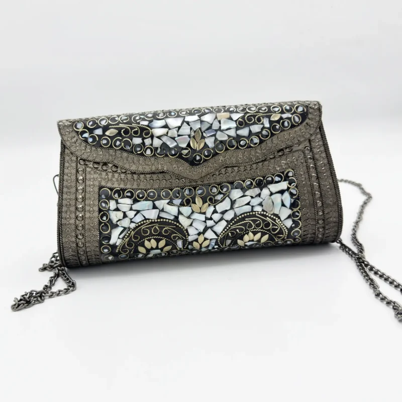 Antique Handcrafted Mosaic Metal Clutch Article 20