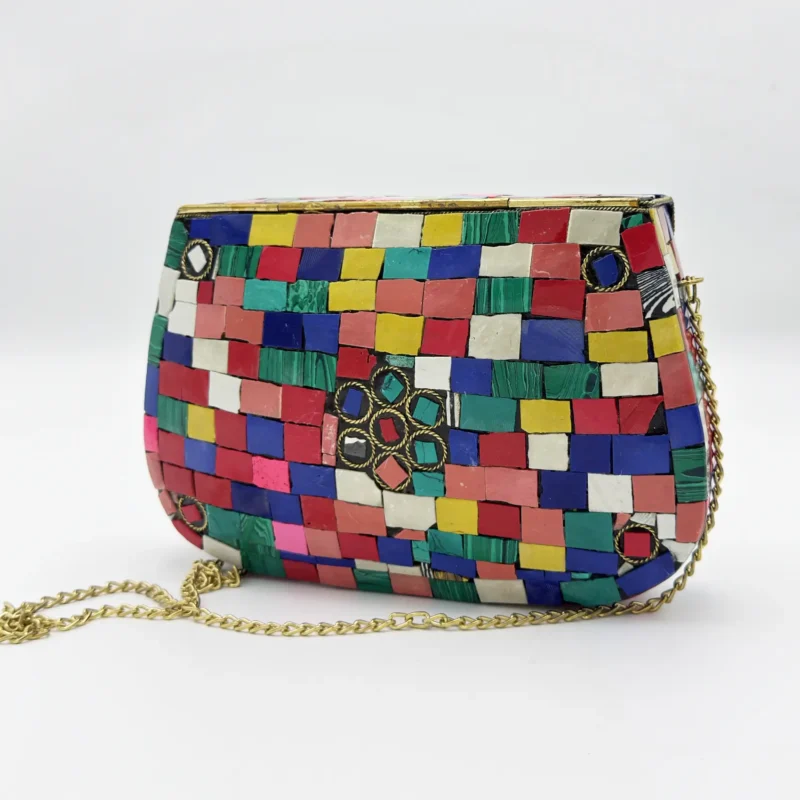 Antique Handcrafted Mosaic Metal Clutch Article 21 - Image 2