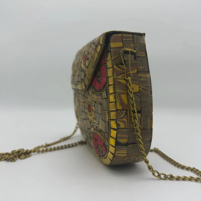 Antique Handcrafted Mosaic Metal Clutch Article 22 - Image 3