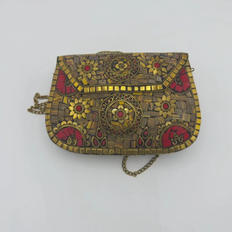 Antique Handcrafted Mosaic Metal Clutch Article 22
