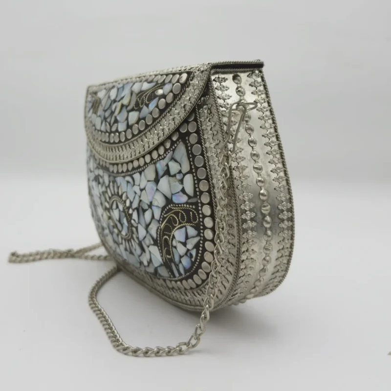 Antique Handcrafted Mosaic Metal Clutch Article 23 - Image 3