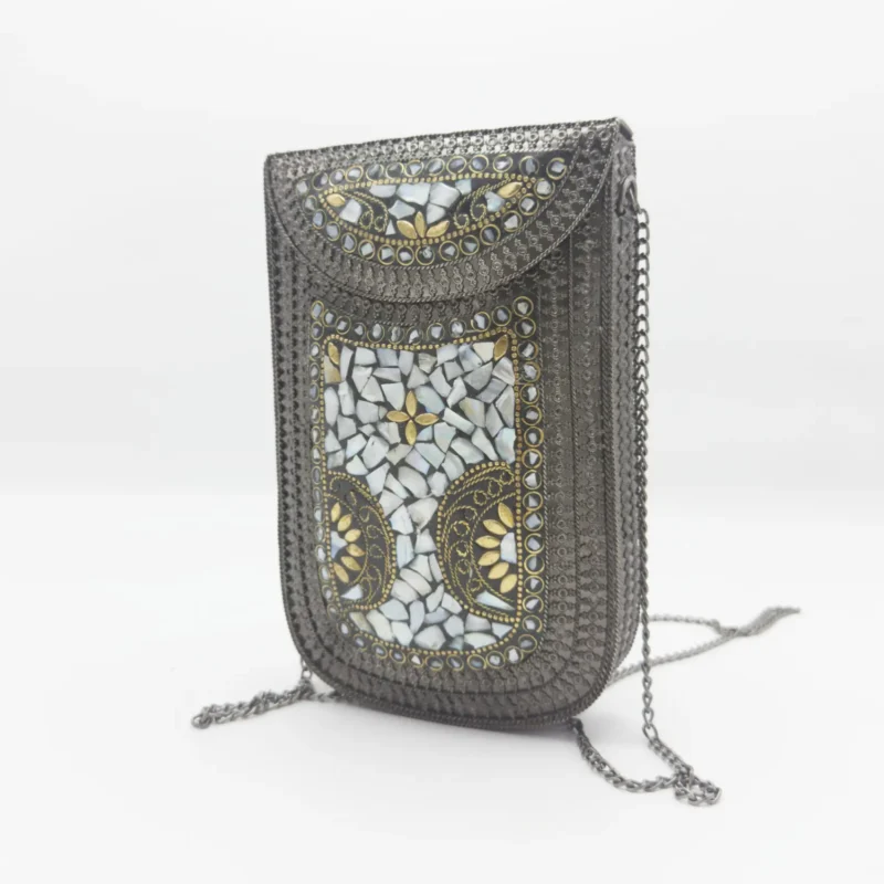 Antique Handcrafted Mosaic Metal Clutch Article 25