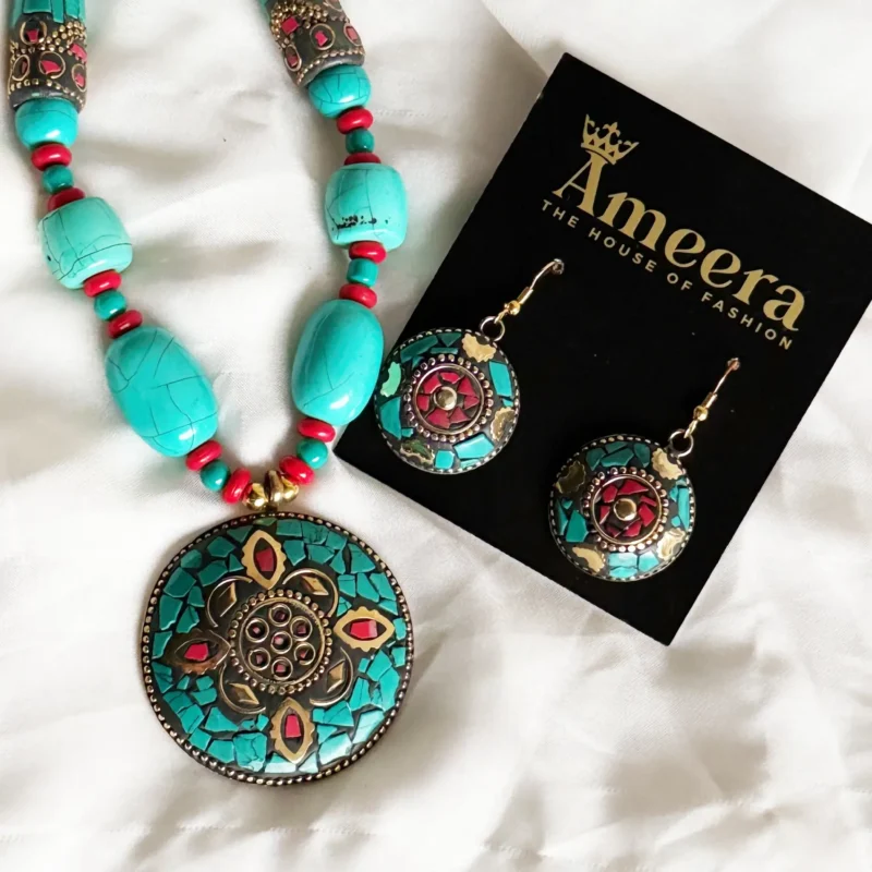 Antique Handcrafted Mosaic Stone Mala Set Article 8