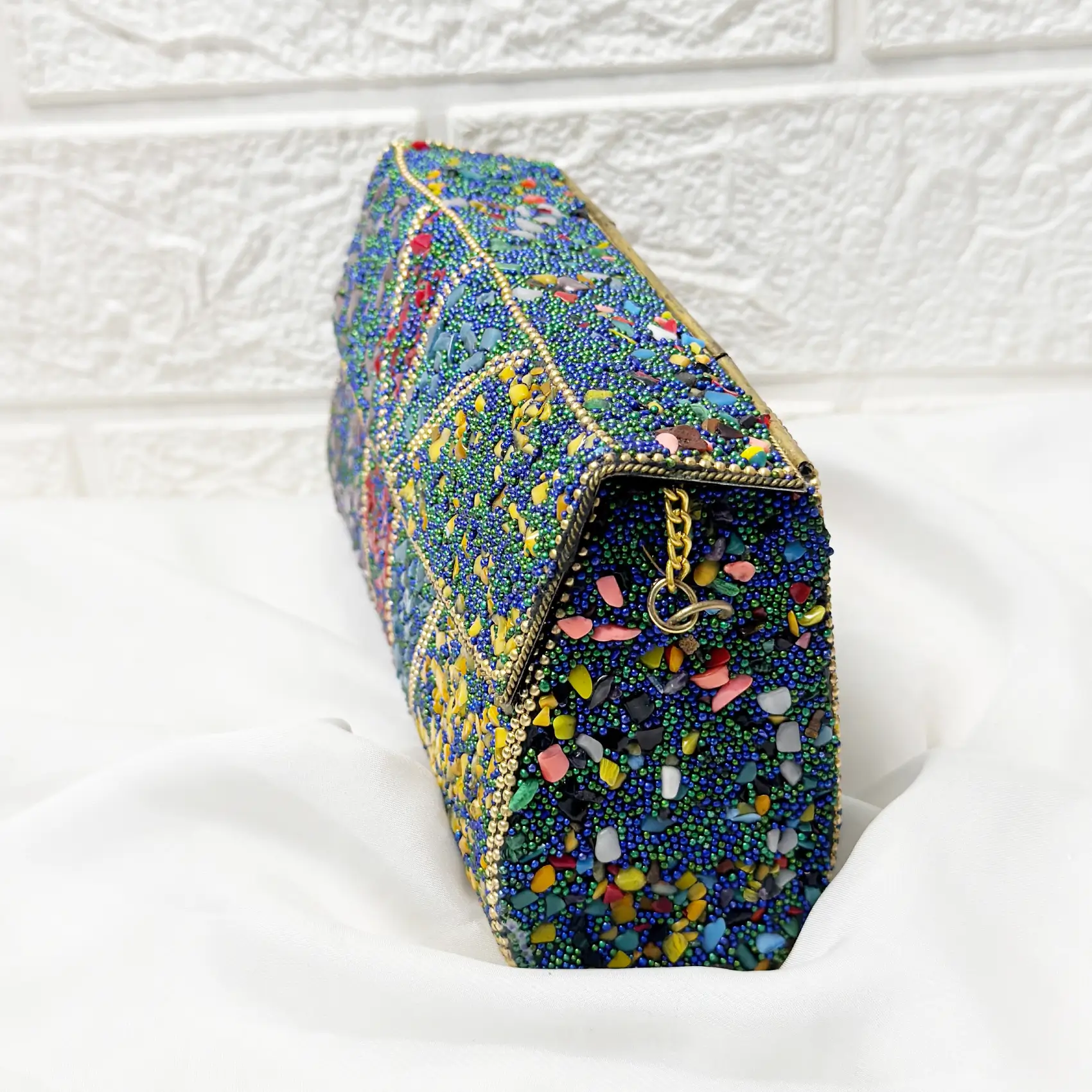 Antique Handcrafted Mosaic Metal Clutch Article 27 - Image 3