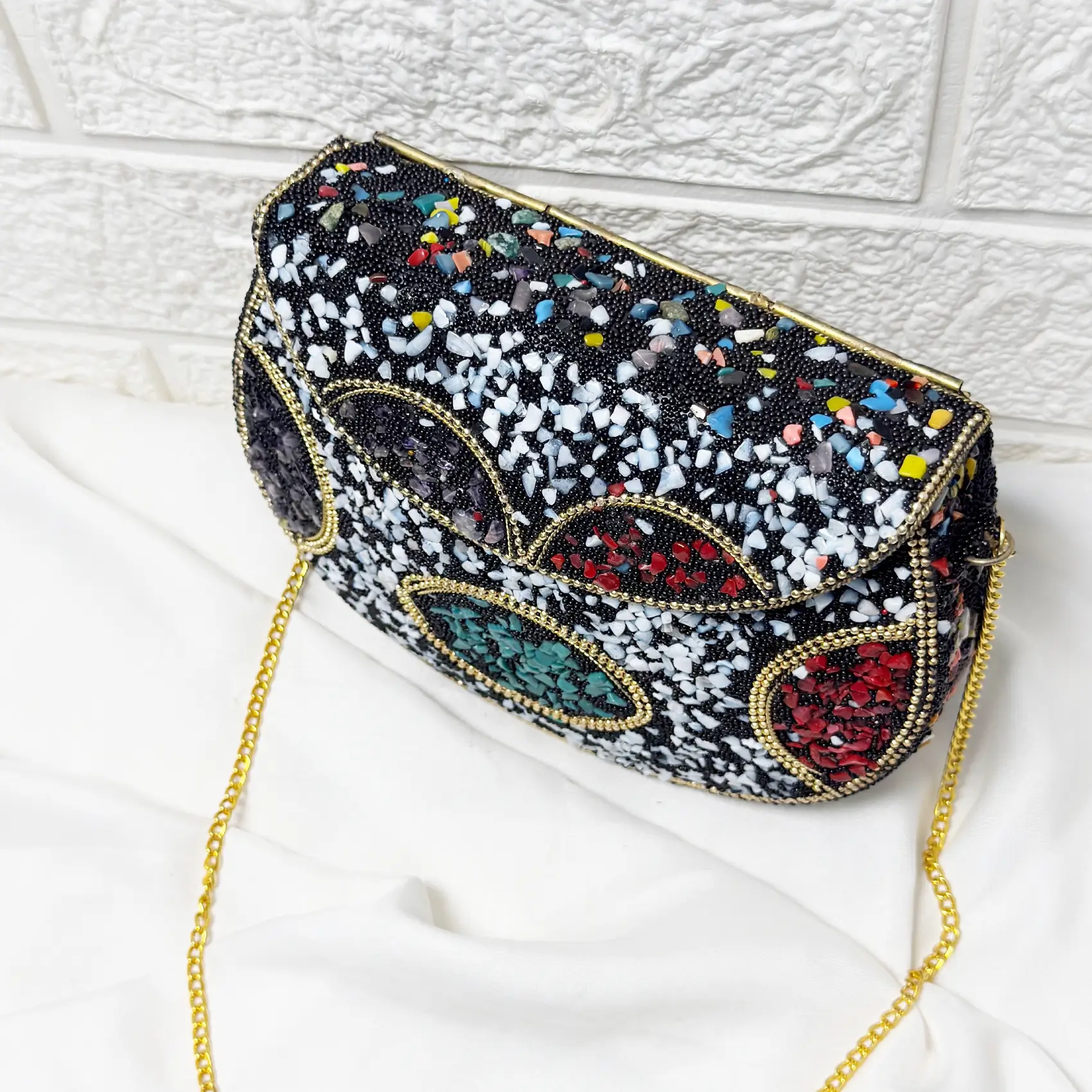 Antique Handcrafted Mosaic Metal Clutch Article 28 - Image 3