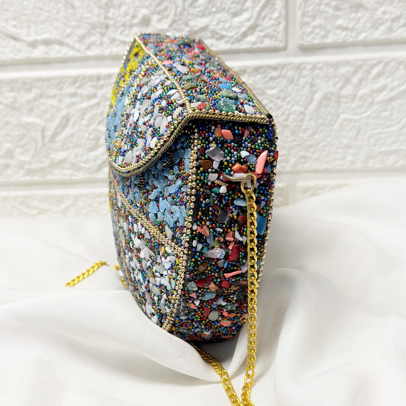 Antique Handcrafted Mosaic Metal Clutch Article 29 - Image 3