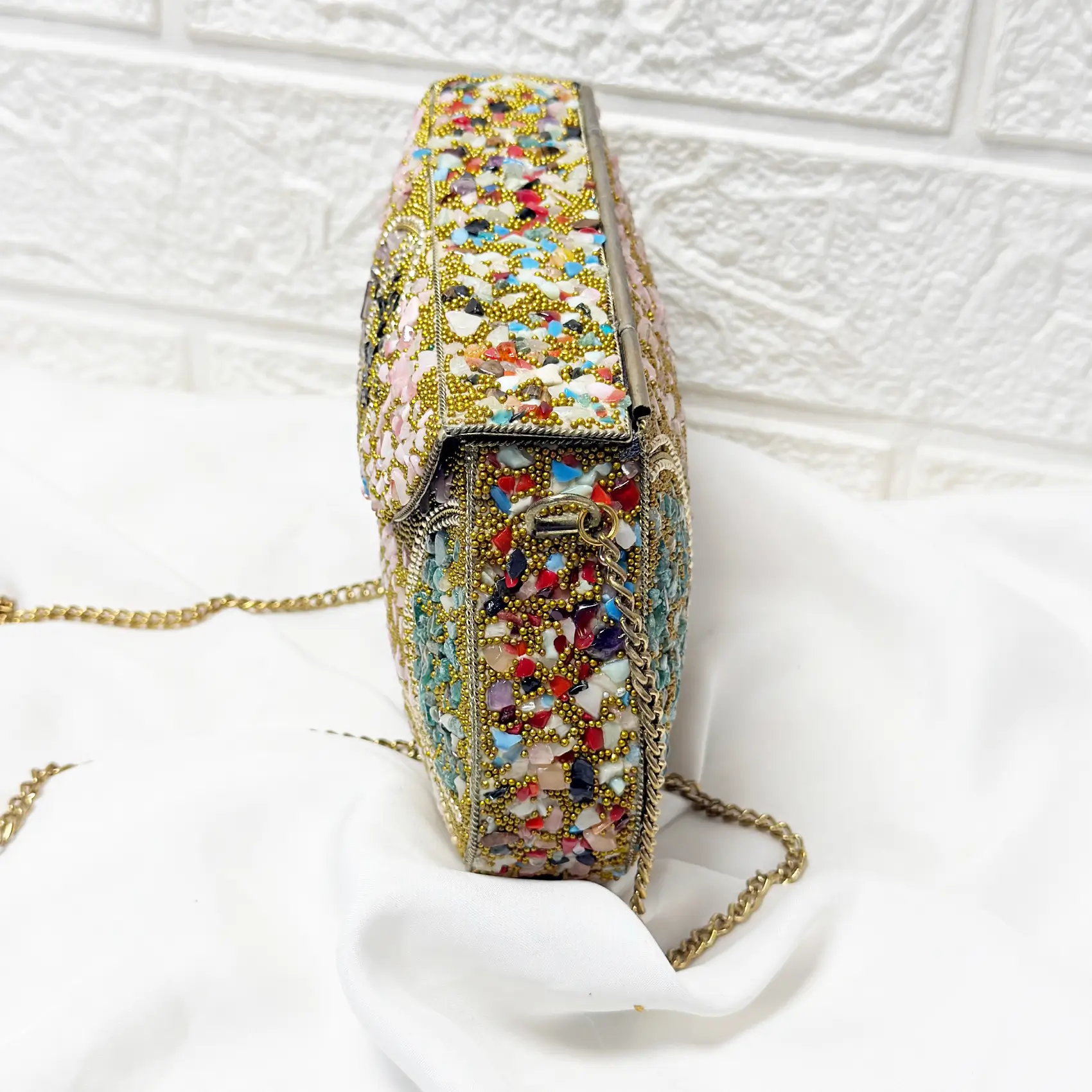 Antique Handcrafted Mosaic Metal Clutch Article 30 - Image 4