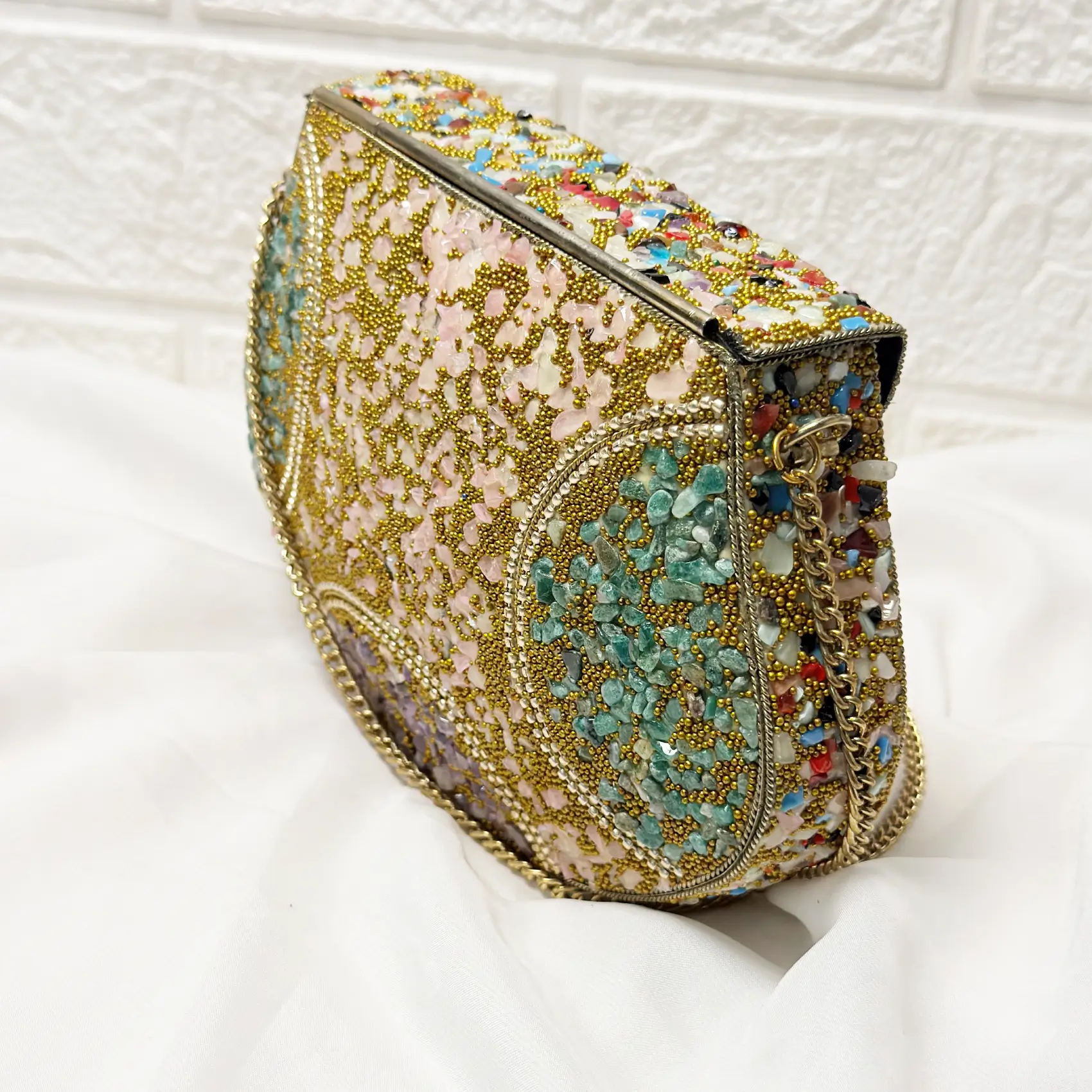 Antique Handcrafted Mosaic Metal Clutch Article 30 - Image 3