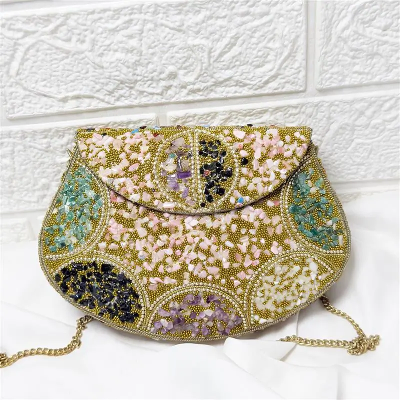 Antique Handcrafted Mosaic Metal Clutch Article 30