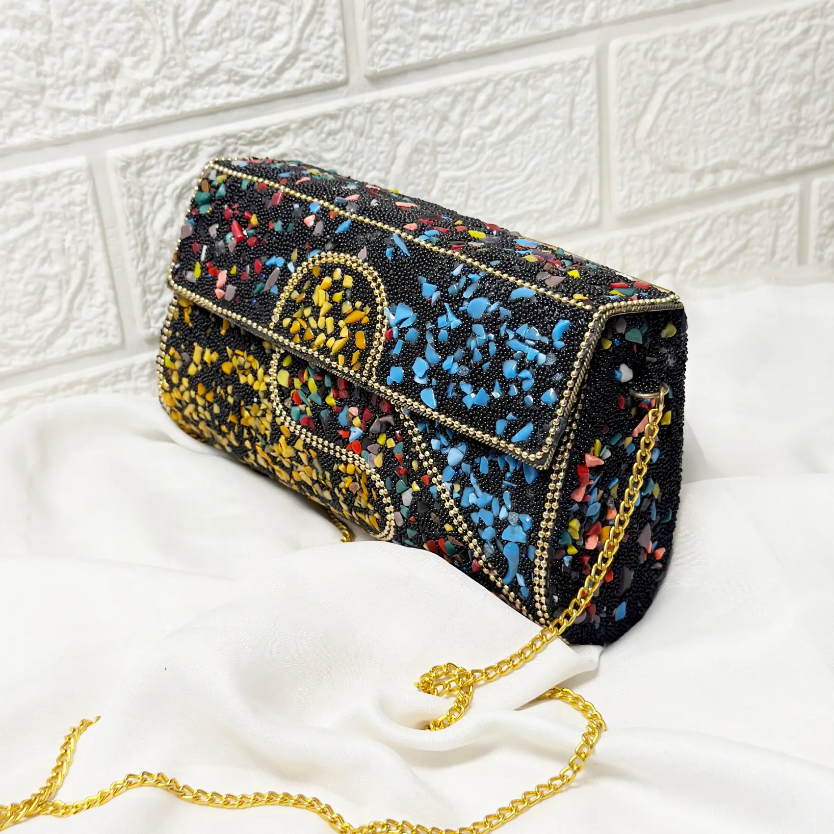 Antique Handcrafted Mosaic Metal Clutch Article 31 - Image 3