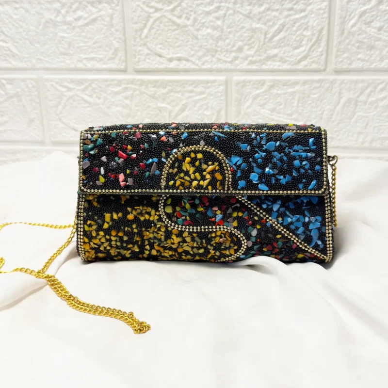 Antique Handcrafted Mosaic Metal Clutch Article 31